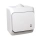 Schneider Electric CEDAR PLUS Egypólusú nyomó, csengőjellel, IP44, fehér