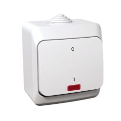   Schneider Electric CEDAR PLUS Kétpólusú kapcsoló, jelzőfénnyel, IP44, fehér