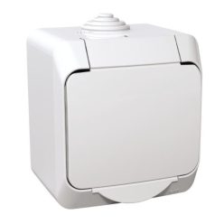   Schneider Electric CEDAR PLUS 2P+F csatlakozóaljzat, biztonsági zsaluval, csapófedéllel, IP44, fehér