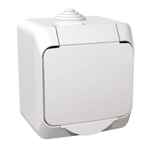 Schneider Electric CEDAR PLUS 2P+F csatlakozóaljzat, biztonsági zsaluval, csapófedéllel, IP44, fehér