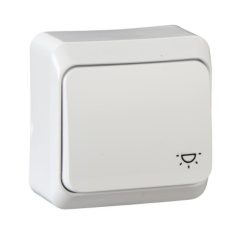   Schneider Electric PRIMA Egypólusú nyomó, lámpajellel, 10A, fehér