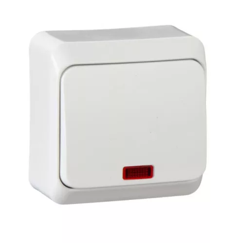 Schneider Electric PRIMA Egypólusú kapcsoló, jelzőfényes, 10AX, fehér