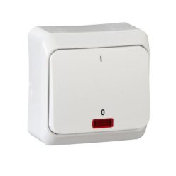   Schneider Electric PRIMA Kétpólusú kapcsoló, jelzőfényes, 10AX, fehér