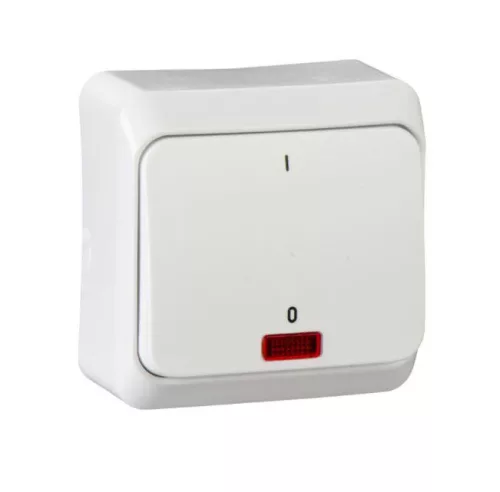 Schneider Electric PRIMA Kétpólusú kapcsoló, jelzőfényes, 10AX, fehér