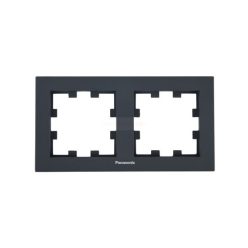   Panasonic Karre Plus 55 Soft Touch kettes keret vízszintes feliratos Éjfekete