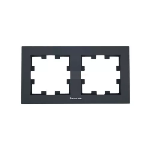 Panasonic Karre Plus 55 Soft Touch kettes keret vízszintes feliratos Éjfekete