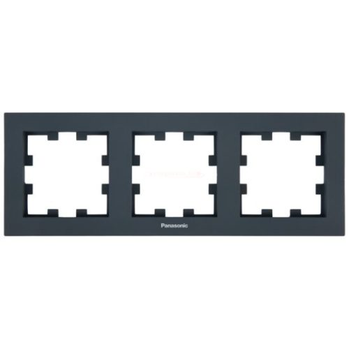 Panasonic Karre Plus 55 Soft Touch hármas keret vízszintes feliratos Éjfekete
