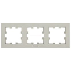   Panasonic Karre Plus 55 Soft Touch hármas keret vízszintes feliratos Homok