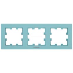   Panasonic Karre Plus 55 Soft Touch hármas keret vízszintes feliratos Türkiz