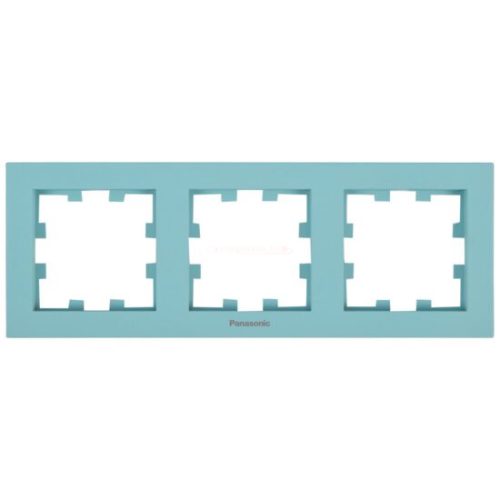 Panasonic Karre Plus 55 Soft Touch hármas keret vízszintes feliratos Türkiz