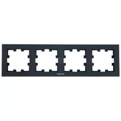   Panasonic Karre Plus 55 Soft Touch négyes keret vízszintes feliratos Éjfekete