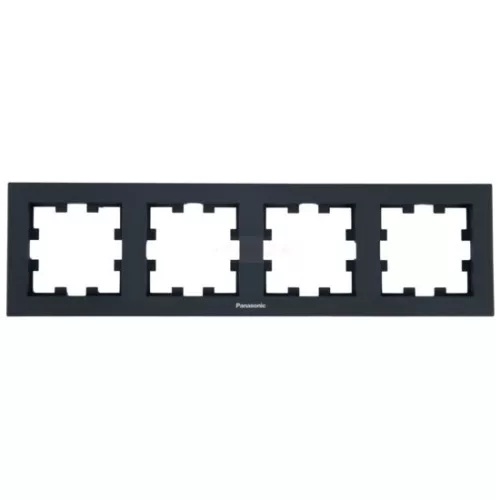Panasonic Karre Plus 55 Soft Touch négyes keret vízszintes feliratos Éjfekete
