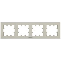   Panasonic Karre Plus 55 Soft Touch négyes keret vízszintes feliratos Homok