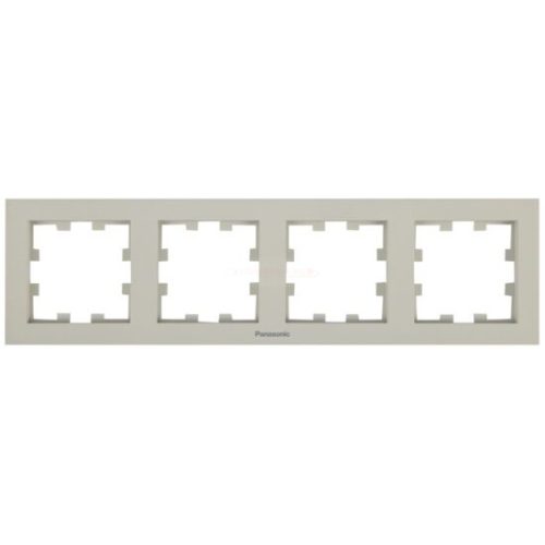 Panasonic Karre Plus 55 Soft Touch négyes keret vízszintes feliratos Homok
