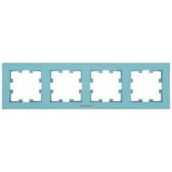   Panasonic Karre Plus 55 Soft Touch négyes keret vízszintes feliratos Türkiz