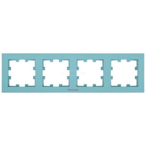 Panasonic Karre Plus 55 Soft Touch négyes keret vízszintes feliratos Türkiz