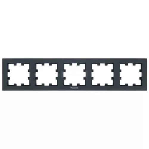 Panasonic Karre Plus 55 Soft Touch ötös keret vízszintes feliratos Éjfekete