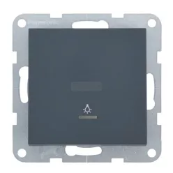   Panasonic Karre Plus 55 Soft Touch nyomó kapcsoló lámpa jellel, jelzőfénnyel Éjfekete
