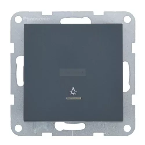 Panasonic Karre Plus 55 Soft Touch nyomó kapcsoló lámpa jellel, jelzőfénnyel Éjfekete