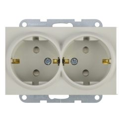   Panasonic Karre Plus 55 Soft Touch gyermevédős dupla dugalj keret nélküli Homok