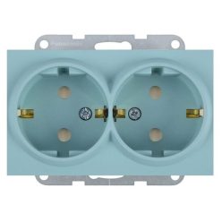   Panasonic Karre Plus 55 Soft Touch gyermevédős dupla dugalj keret nélküli Türkiz