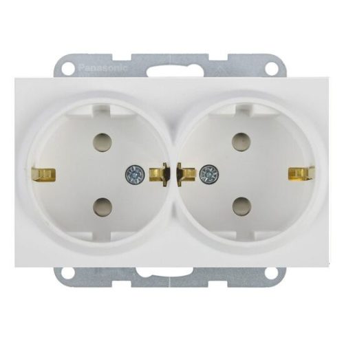 Panasonic Karre Plus 55 Soft Touch gyermevédős dupla dugalj keret nélküli Kagylóhéj