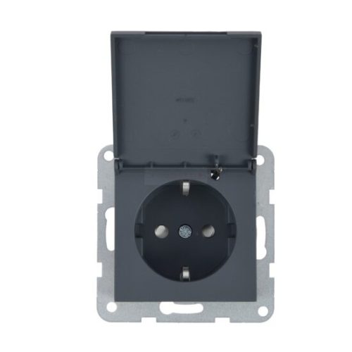 Panasonic Karre Plus 55 Soft Touch csapfedeles gyermekvédős dugalj keret nélküli Éjfekete