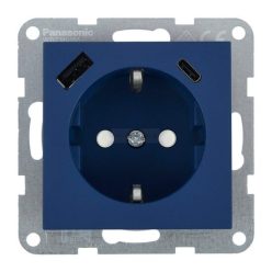   Panasonic Karre Plus 55 Soft Touch Gyermekvédős dugalj + USB A + USB C keret nélküli Óceán