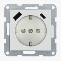   Panasonic Karre Plus 55 Soft Touch Gyermekvédős dugalj + USB A + USB C keret nélküli Kagylóhéj