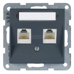   Panasonic Karre Plus 55 Soft Touch Számítógép aljzat 2xCAT5 Éjfekete