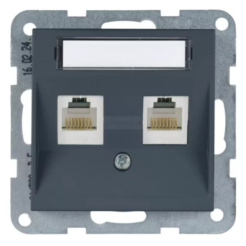 Panasonic Karre Plus 55 Soft Touch Számítógép aljzat 2xCAT5 Éjfekete