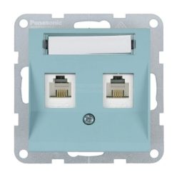   Panasonic Karre Plus 55 Soft Touch Számítógép aljzat 2xCAT5 Türkiz