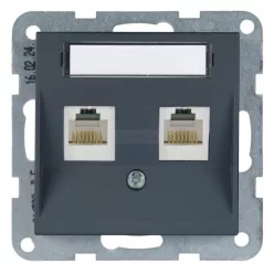   Panasonic Karre Plus 55 Soft Touch Számítógép aljzat 2xCAT6 Éjfekete