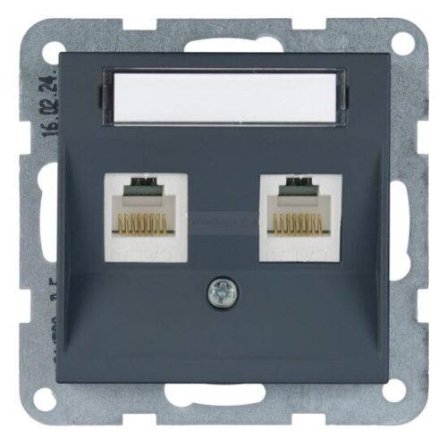 Panasonic Karre Plus 55 Soft Touch Számítógép aljzat 2xCAT6 Éjfekete