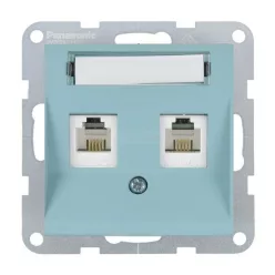   Panasonic Karre Plus 55 Soft Touch Számítógép aljzat 2xCAT6 Türkiz