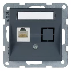   Panasonic Karre Plus 55 Soft Touch Számítógép aljzat CAT6+CAT3 Éjfekete