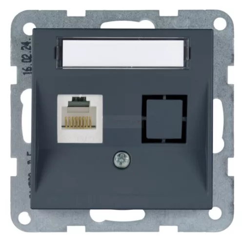 Panasonic Karre Plus 55 Soft Touch Számítógép aljzat CAT6+CAT3 Éjfekete