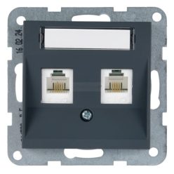   Panasonic Karre Plus 55 Soft Touch Fali aljzat 2xCAT3 Éjfekete