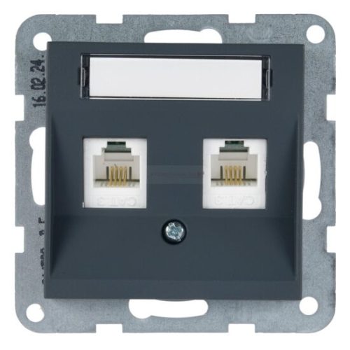 Panasonic Karre Plus 55 Soft Touch Fali aljzat 2xCAT3 Éjfekete