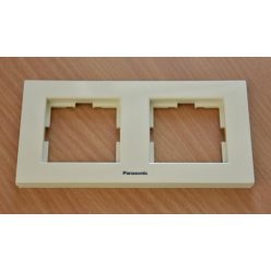   Panasonic Karre Plus 2-es sorolókeret vízszintes bézs(Felirattal)