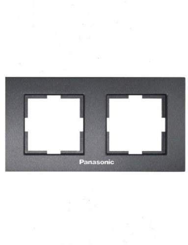 Panasonic Karre Plus 2-es sorolókeret vízszintes fekete(Felirattal)