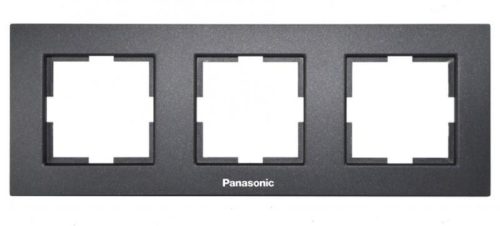 Panasonic Karre Plus 3-as sorolókeret vízszentes fekete(felirattal)