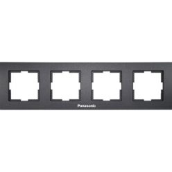 Panasonic Karre Plus 4-es sorolókeret vízszintes fekete