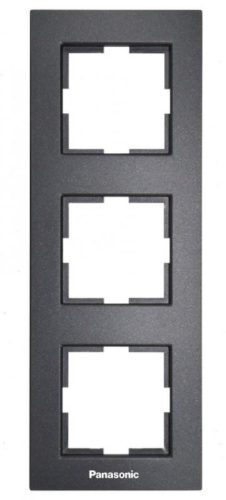 Panasonic Karre Plus 3-as sorolókeret függőleges fekete(felirattal)