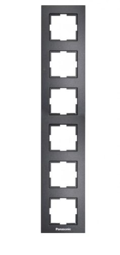 Panasonic Karre Plus 6-os sorolókeret függőleges fekete