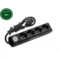   PANASONIC 4-ES ELOSZTÓ PIROS VILÁGÍTÓ FÉNNYEL 3 méter fekete