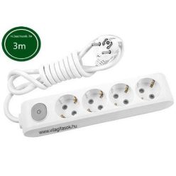   PANASONIC 4-ES ELOSZTÓ PIROS VILÁGÍTÓ FÉNNYEL 3 méter fehér