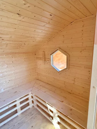 Outdoor-Sauna 2,05 m x 2,05 m mit Montage vor Ort