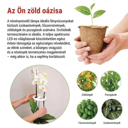 LED növénynevelő lámpa beltéri időzítős dimmelhető 39 LED
