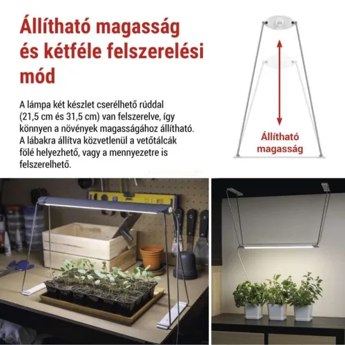 LED növénynevelő lámpa palántaneveléshez beltéri időzítős 28 LED